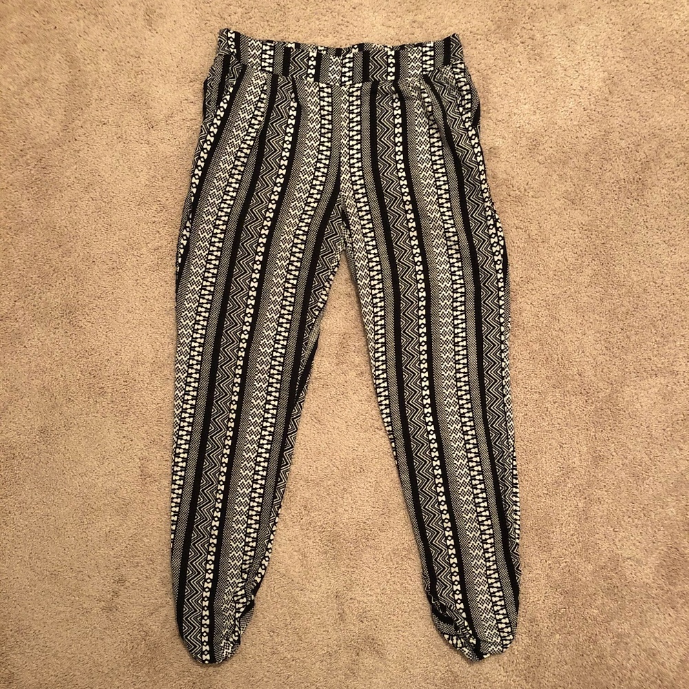 Charlotte Russe Black and White Dressy Joggers